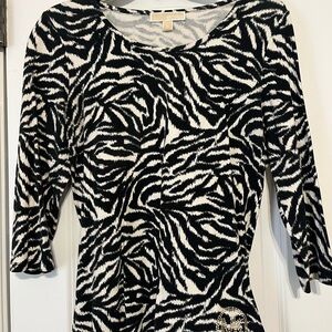 Michael Kors Black and White Patterned Top